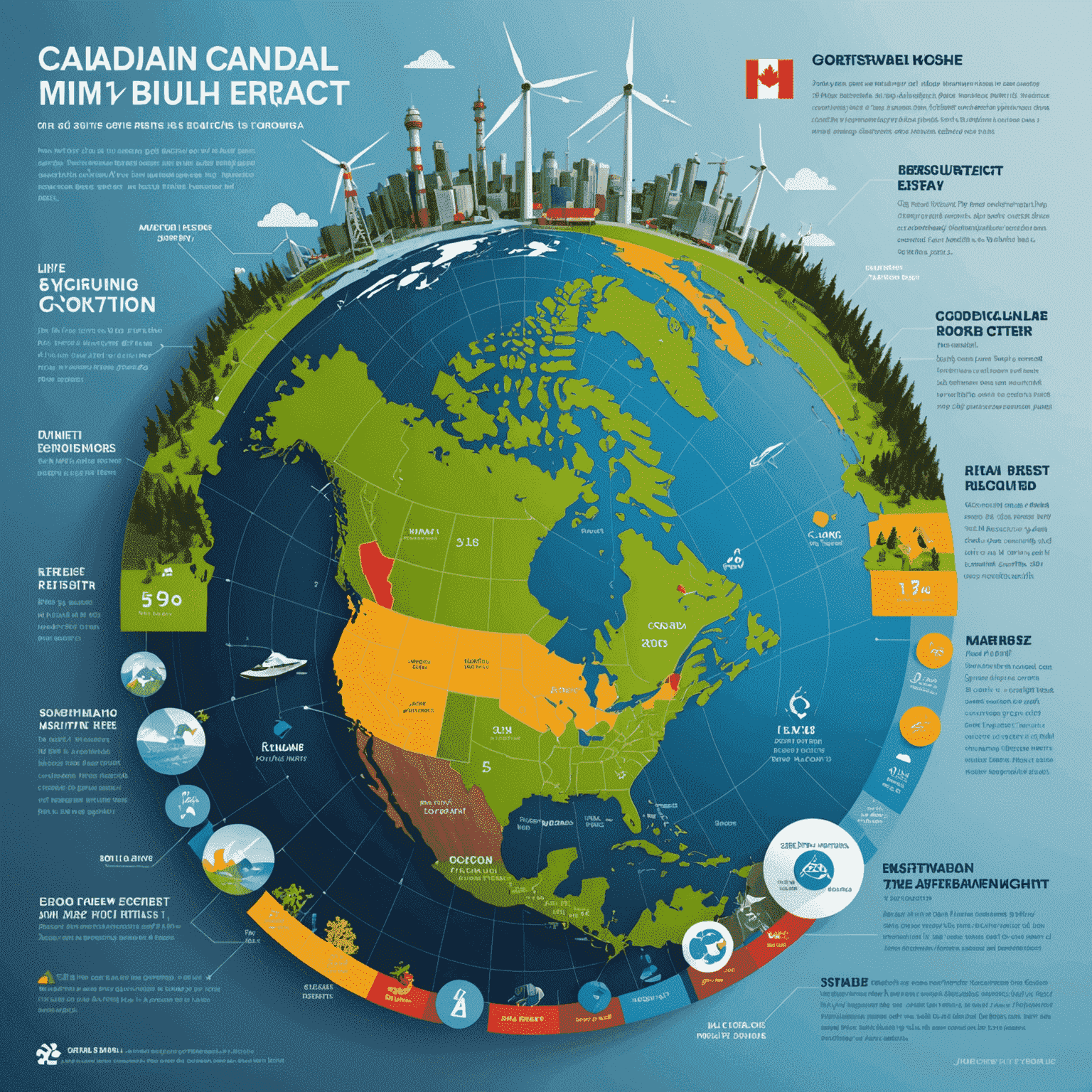 Infographic showing the evolving mix of energy sources in Canada, with oil and renewables coexisting